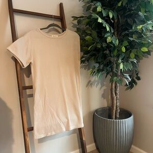 Francesca's Collections Cream Ribbed Dress